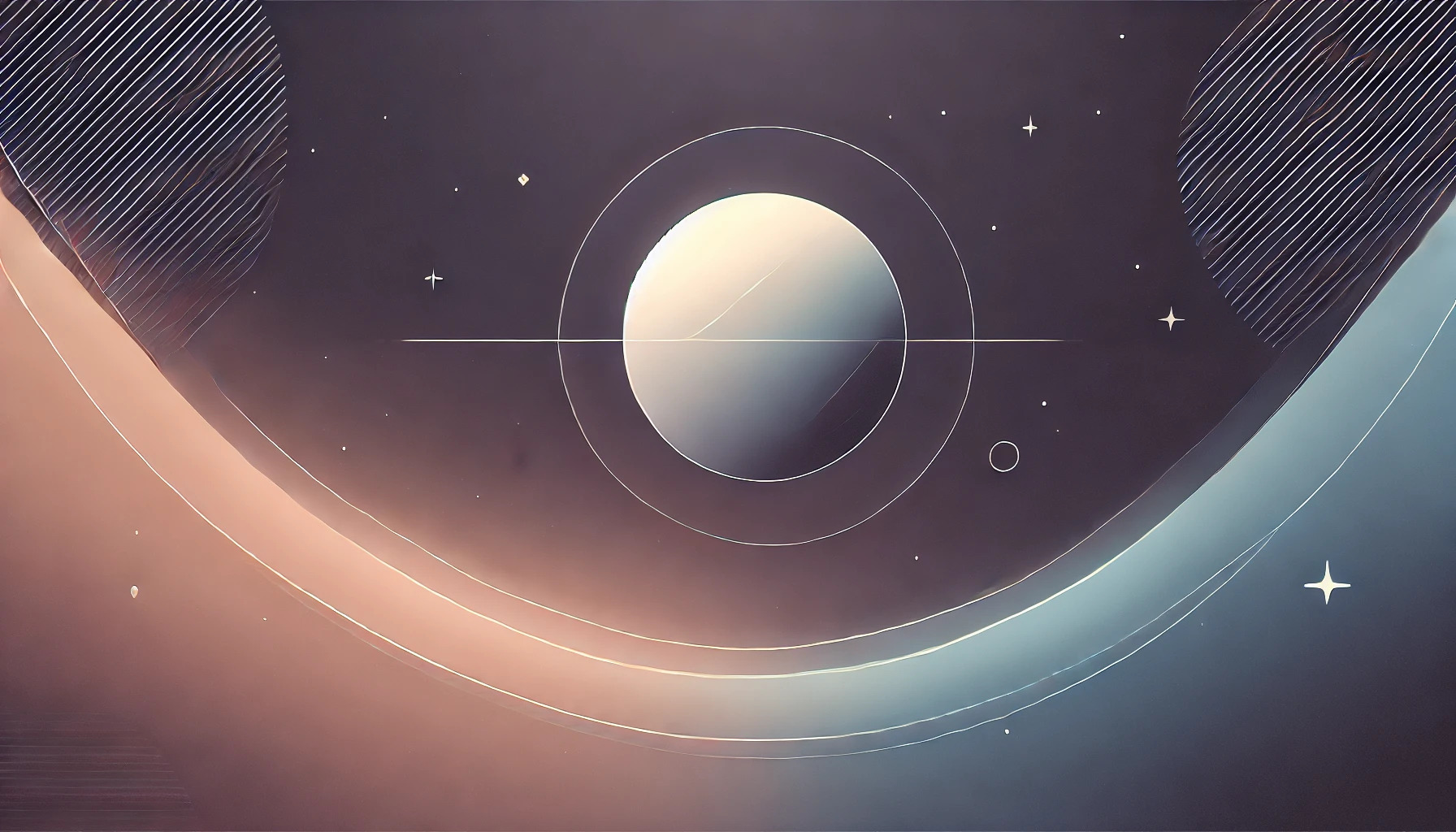 DALL·E 2024 07 14 23.54.56   A minimalist cosmic scene featuring a single planet with clean lines and simple details, surrounded by a calm and soothing gradient of colors. The bac